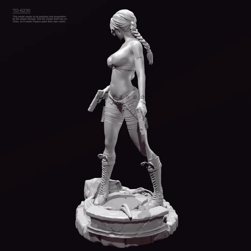50mm resin figure model kit Double Gun Laura 3D Printing Unpainted Unassembled