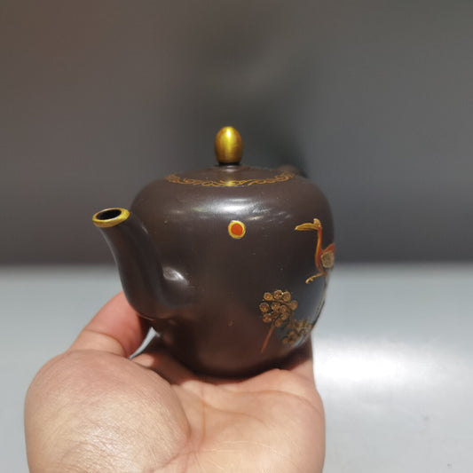 Chinese Yixing Zisha Clay Handmade Exquisite Teapot(描金美人肩壶 低款:顾景舟)
