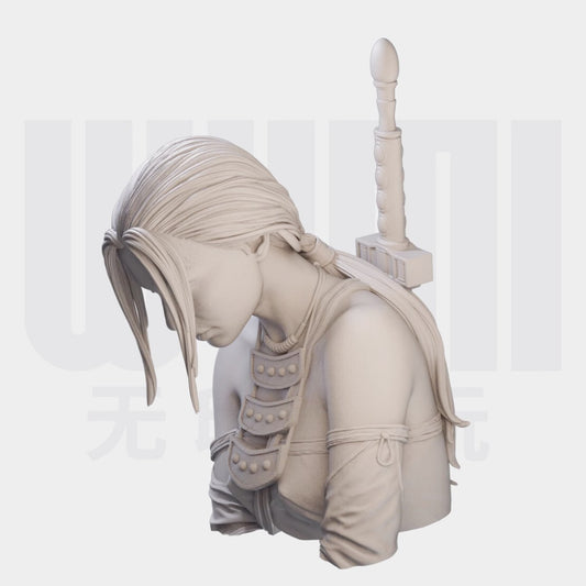 1/10 resin bust figures model Bust of a female swordsman unassembled unpainted