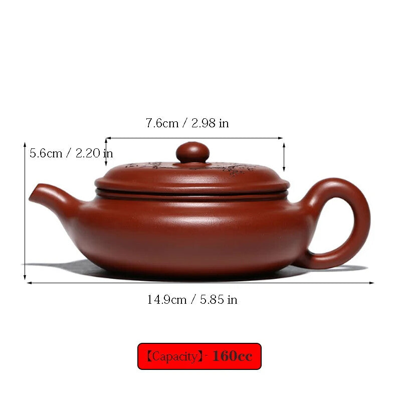 Yixing Genuine Purple Clay Antique Pot Flat Plum Original Mine Tea Set Ewer