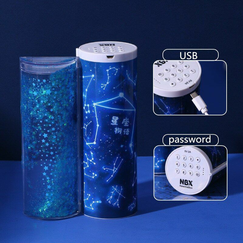 Pencil Case Translucent Quicksand Kawaii NBX Solar Calculator Box School Supplie