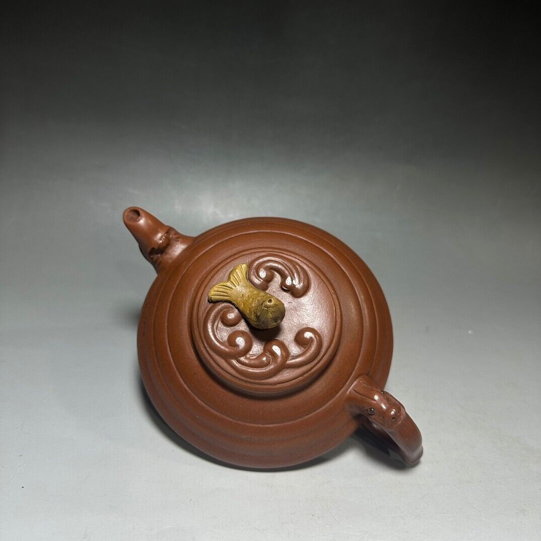 Chinese Yixing Zisha Clay Handmade Exquisite Teapot(如鱼得水 底款:顾景舟)