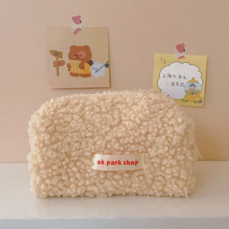 shmere Pencil Bag Case Plush Pencil Bag Zipper Bag Makeup Storage Bag M` JL
