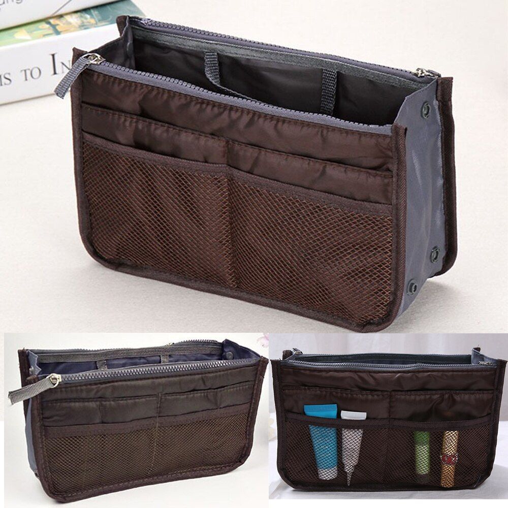 Organizer Insert Bag Folding Storage Handbag Travelling Cosmetic Bag 28*16.5*9CM