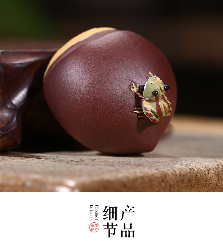 Creative Water Spray Tea Pet Tea Set Chestnut Frog Tea Play Sculpture Decoration