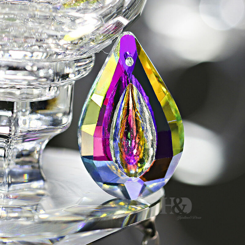 10 pcs AB Coating 50MM Crystal Prisms Suncatcher Feng shui Ornament Pendant Drop