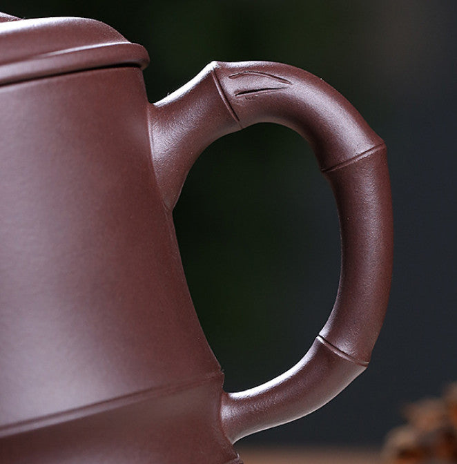 Chinese Yixing Zisha Purple Clay Handmade Bamboo Joint Gongfu Teacup Water Mug