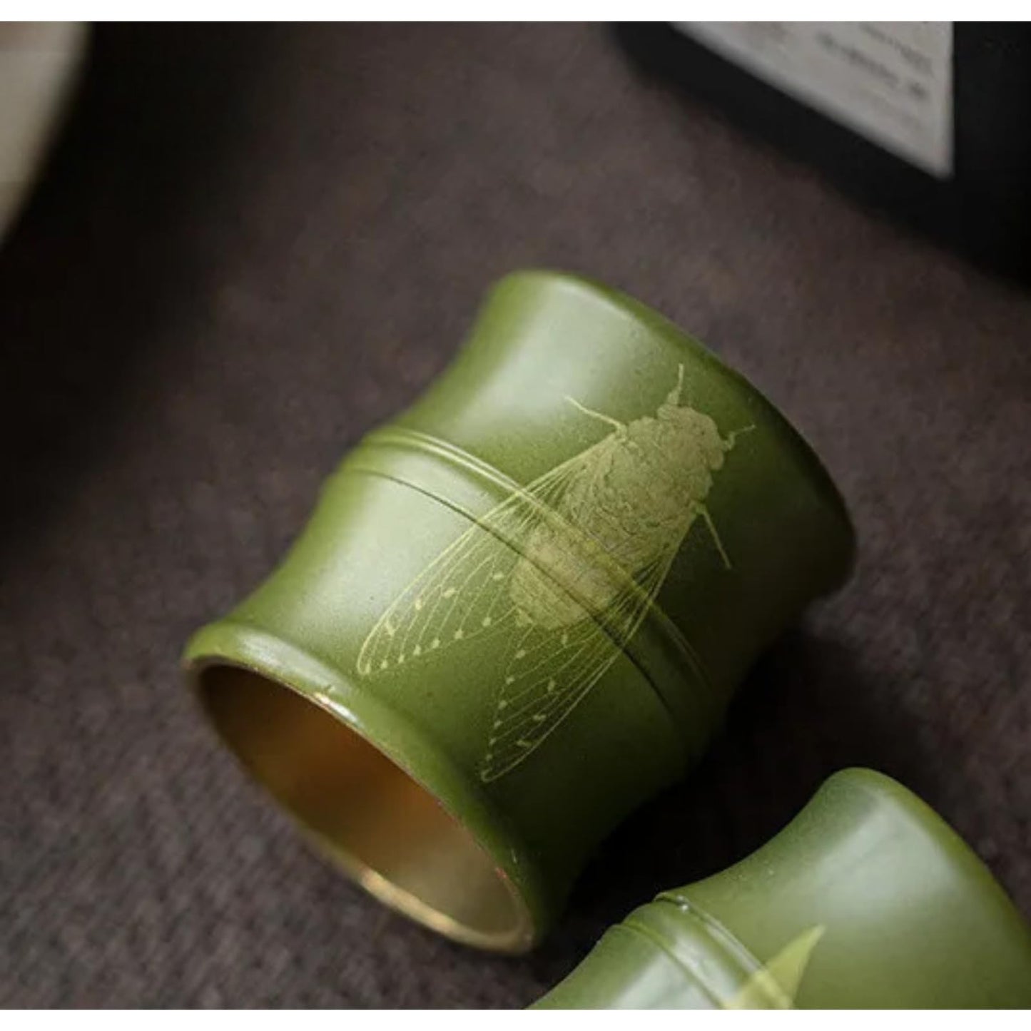 Green Brass Teapot Cover Holder 4cm Teapot Lid Bracket Kung Fu Tea Tea Services