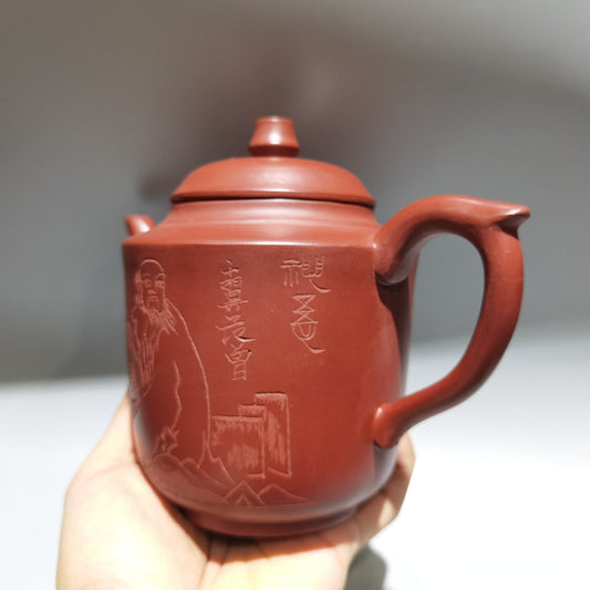 Vintage Chinese Yixing Purple Clay Teapot Zisha Ceramic Figure Teaware Collect