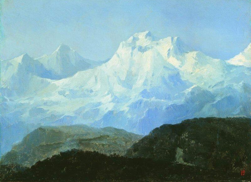 Dream-art Oil painting Alexei-Bogoliubov-Jungfrau-Mountain landscape
