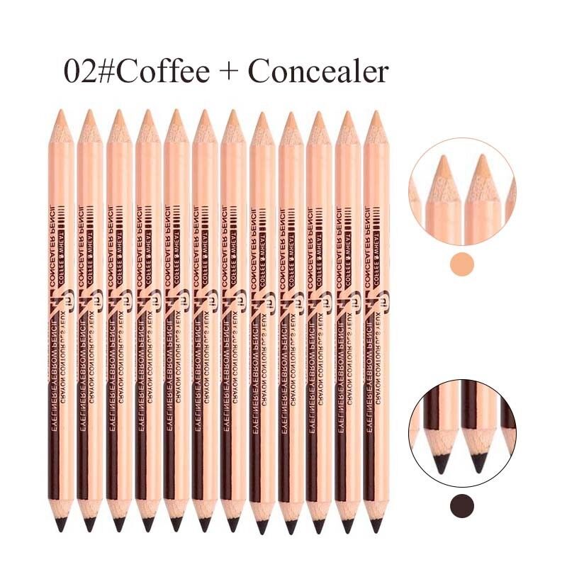 MENOW 12PCS Concealer & eyebrow Pencils 2 in 1 Makeup Set Two-head Professional