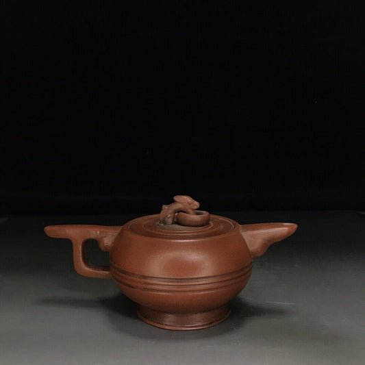 Chinese Yixing Zisha Clay Handmade Exquisite Teapot (直把环壶 底款:时大彬))