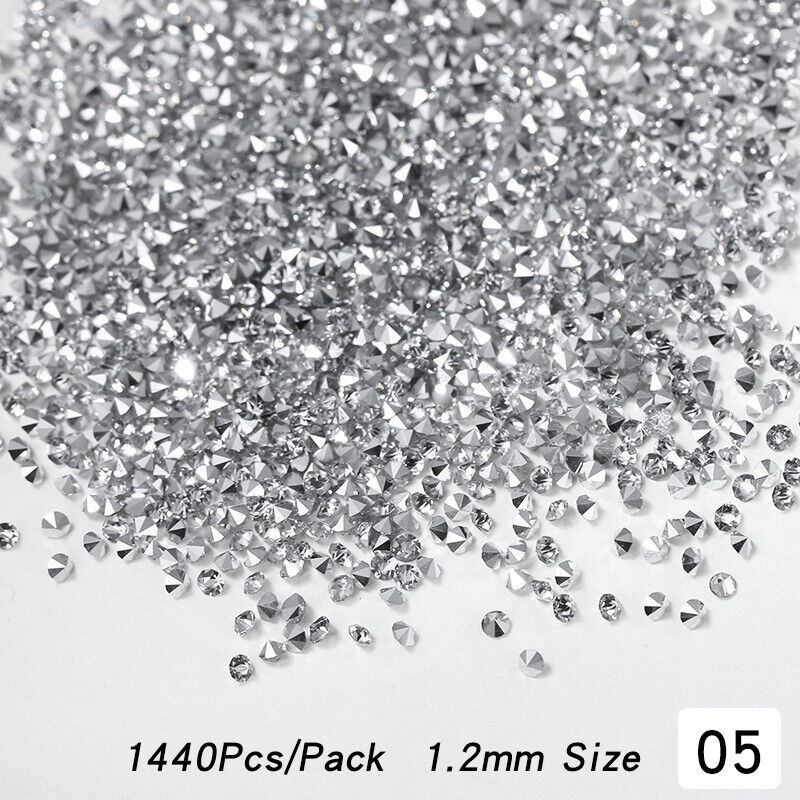 1440pc/bag Crystal AB Gold 3D Flat Back Crystal Nail Art Rhinestones Decoration