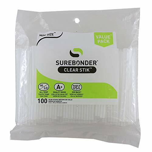 Surebonder 100 Pack Clear Stik Hot Glue Sticks for All Temperatures, Mini Size