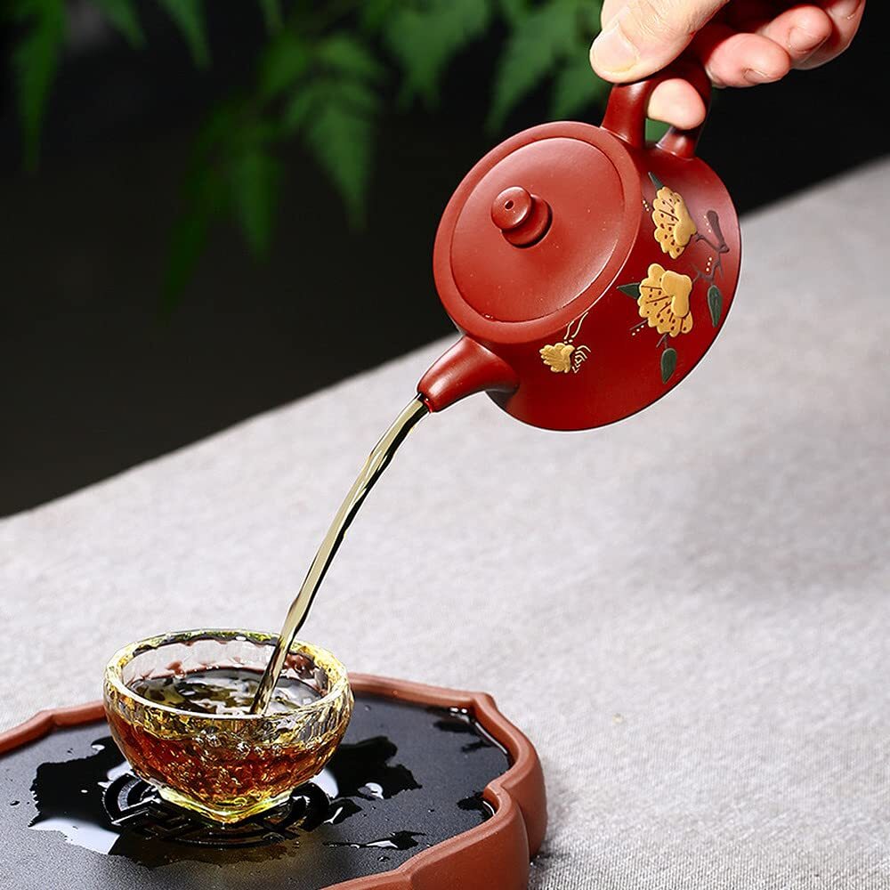 150ml Peony Purple Clay Pot Dahongpao Handmade Teapot Travel Tea Set Home Kettle