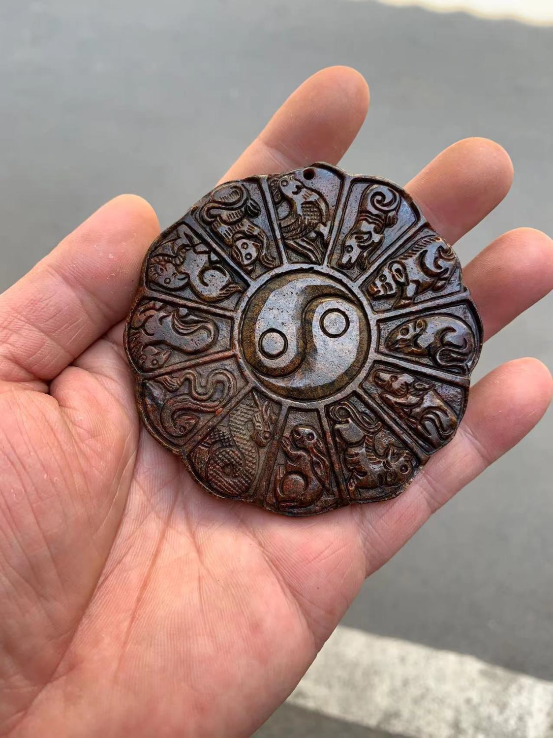 1pc Zodiac Jade Pendant Ornament Collect Decor Pendant