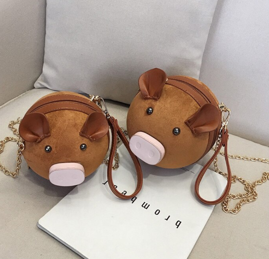 Cute Pig Shape Bag Ladies Piggy Tote Single Shoulder Chain Messenger Handbag