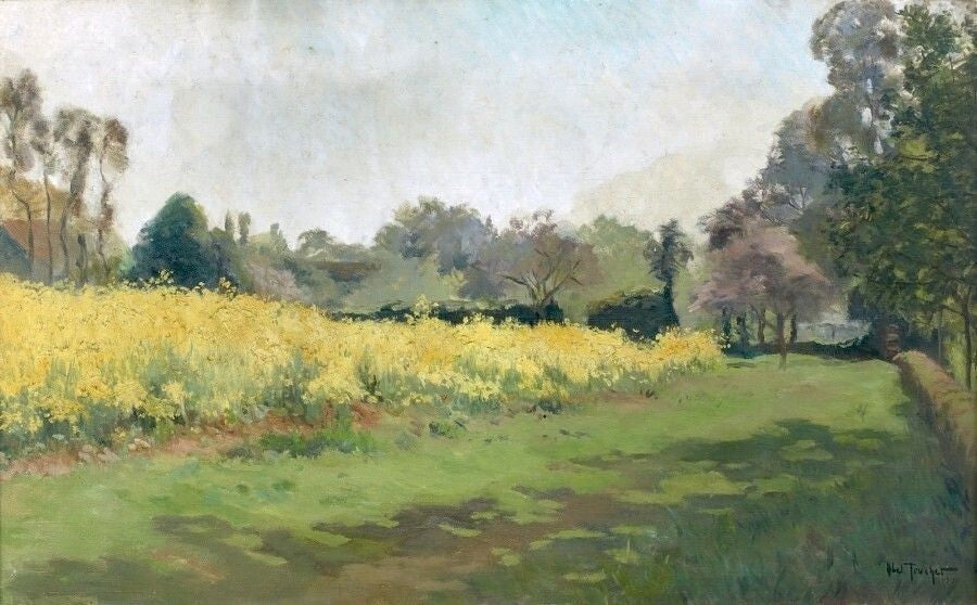 Oil painting Rapeseed-Field-Louis-Abel-Truchet-Oil-Painting Rapeseed-Field-Louis