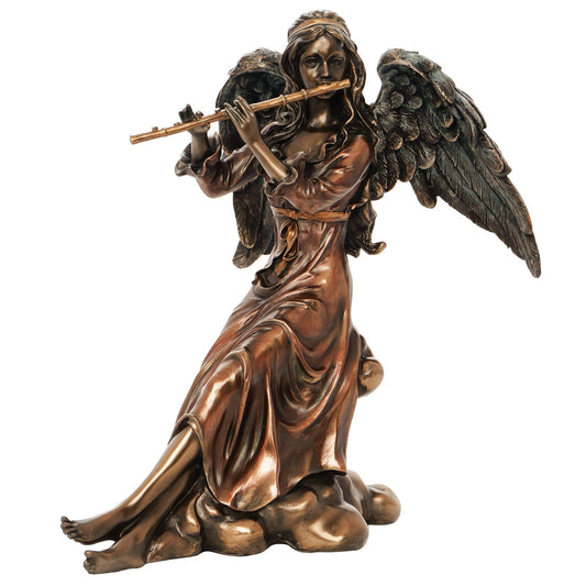 Handcrafted Resin Musical Angel With Flute Sculpture Idol Statue Figurine