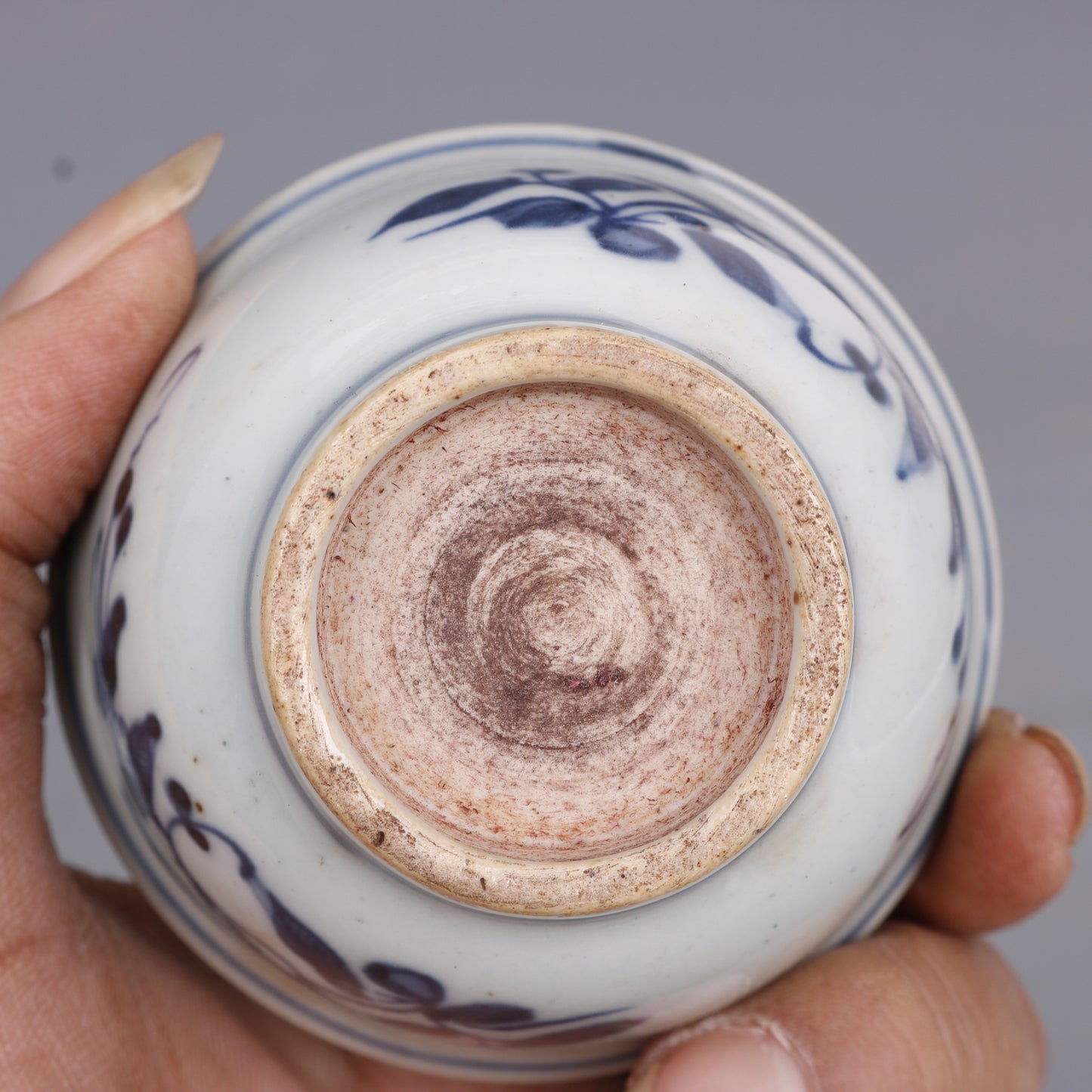 2.8 inch Chinese Blue and White Porcelain Qing Guangxu Bird Design Teacup Cup