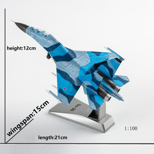 1/100 Russian Air Force SU-30MKK fighter Diecast Plane Aircraft Model Diaplay