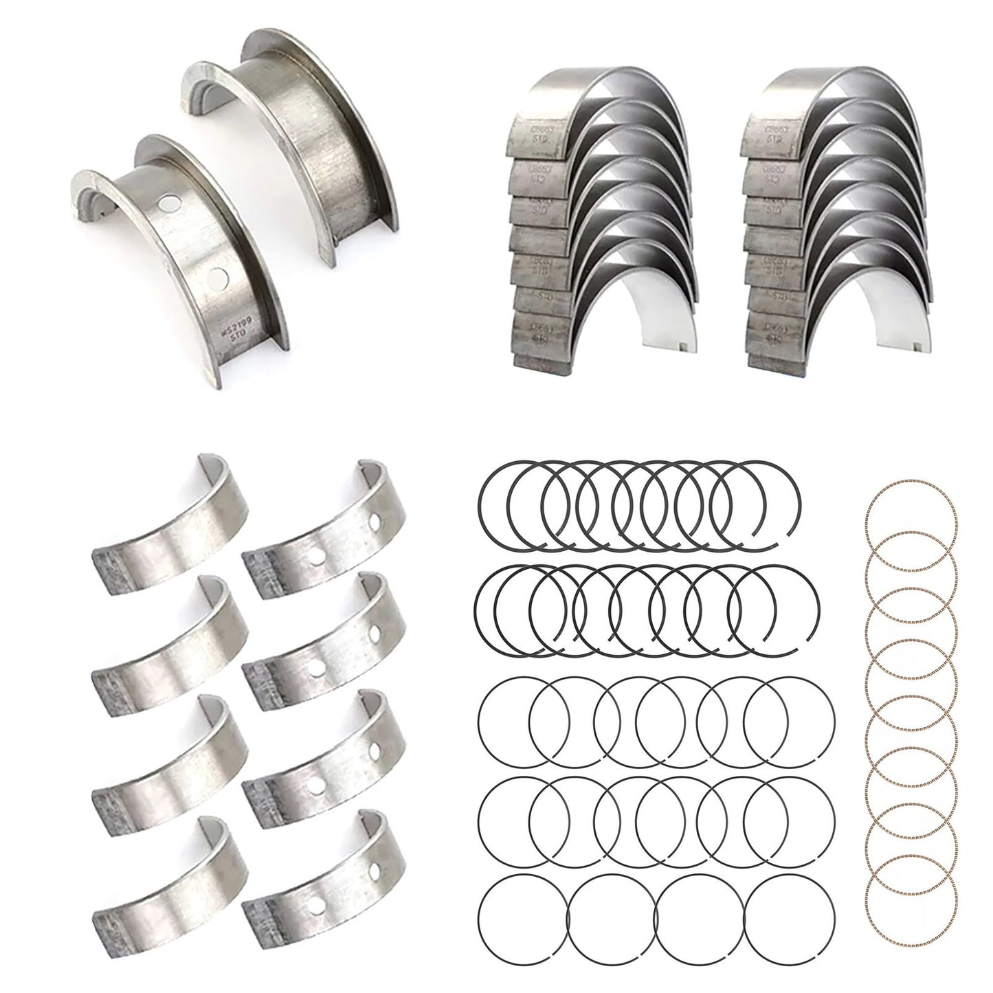 Durable Main & Rod Bearings w/ Piston Rings 99-16 for CHEVY for GM LS Gen III IV