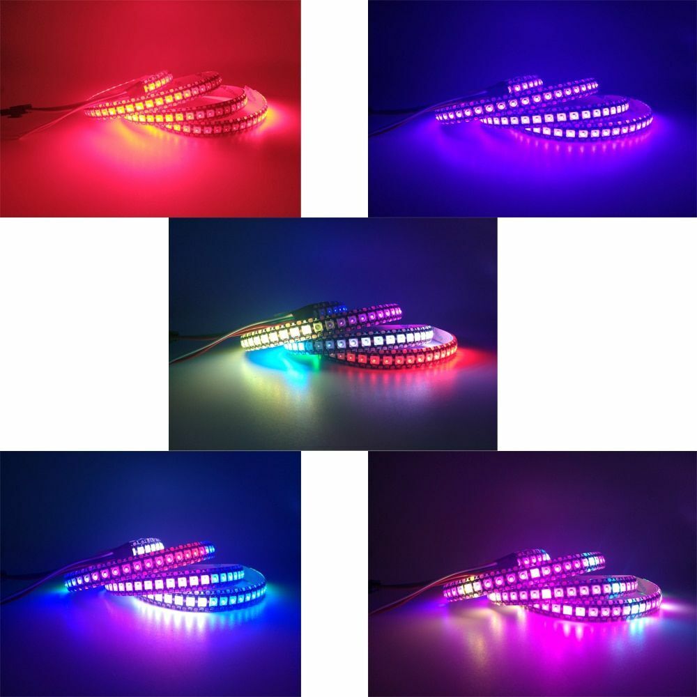 LED Strip Smart RGB Black 1m 2m 3m 4m 5m WS2812B WS2812 Individually Addressable