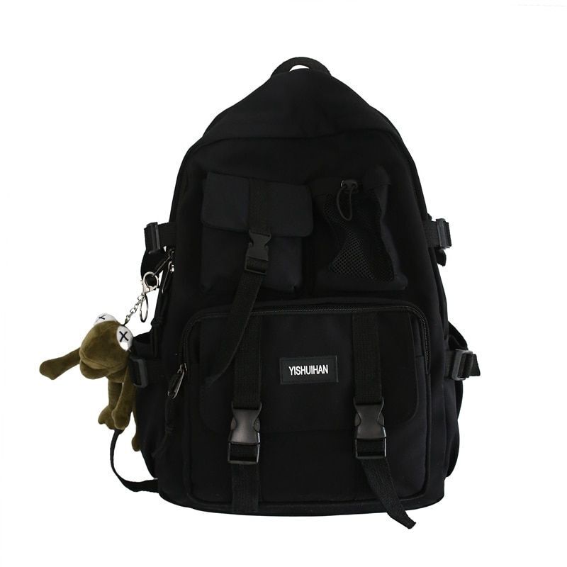 Cool Black Nylon Travelling Bag Backpacks Anti Theft Rucksack School 31*15*45 CM