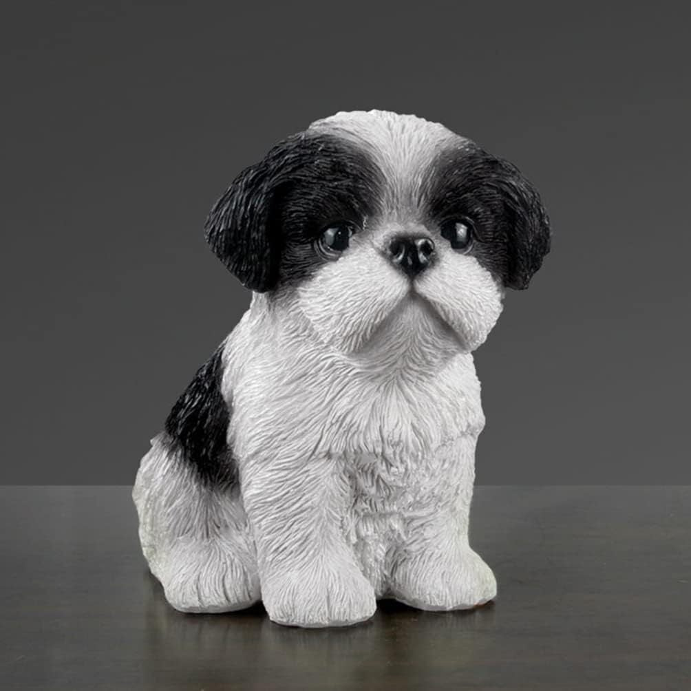 Cute Shih Tzu Puppy Dog Resin Figurine Adornment Adorable Dog Decor