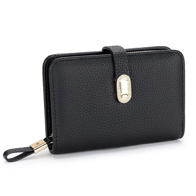 Wallet Genuine Leather Short Wallet Multi Card Slot Zipper Zero Wallet Card Bags