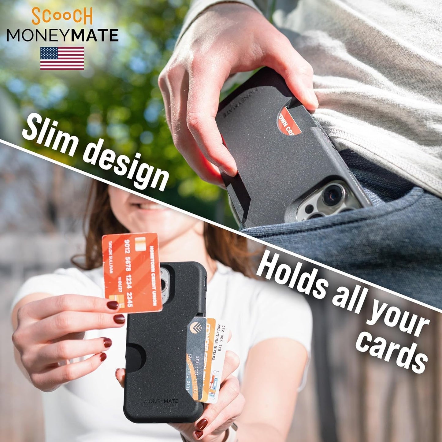 for Iphone 17 Case with Card Holder, Moneymate Wallet Case with Hidden Card Slot