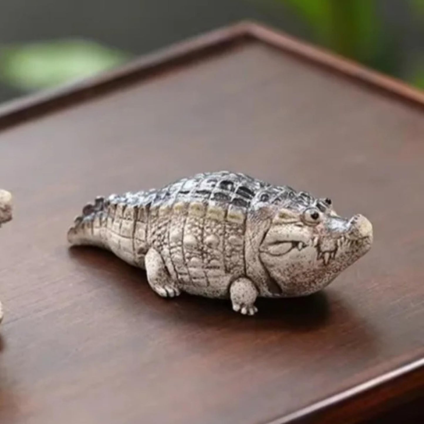 Mini Crocodile Tea Pet Handmade Ornaments 6.6cm Statue Tea Ceremony Tea Play
