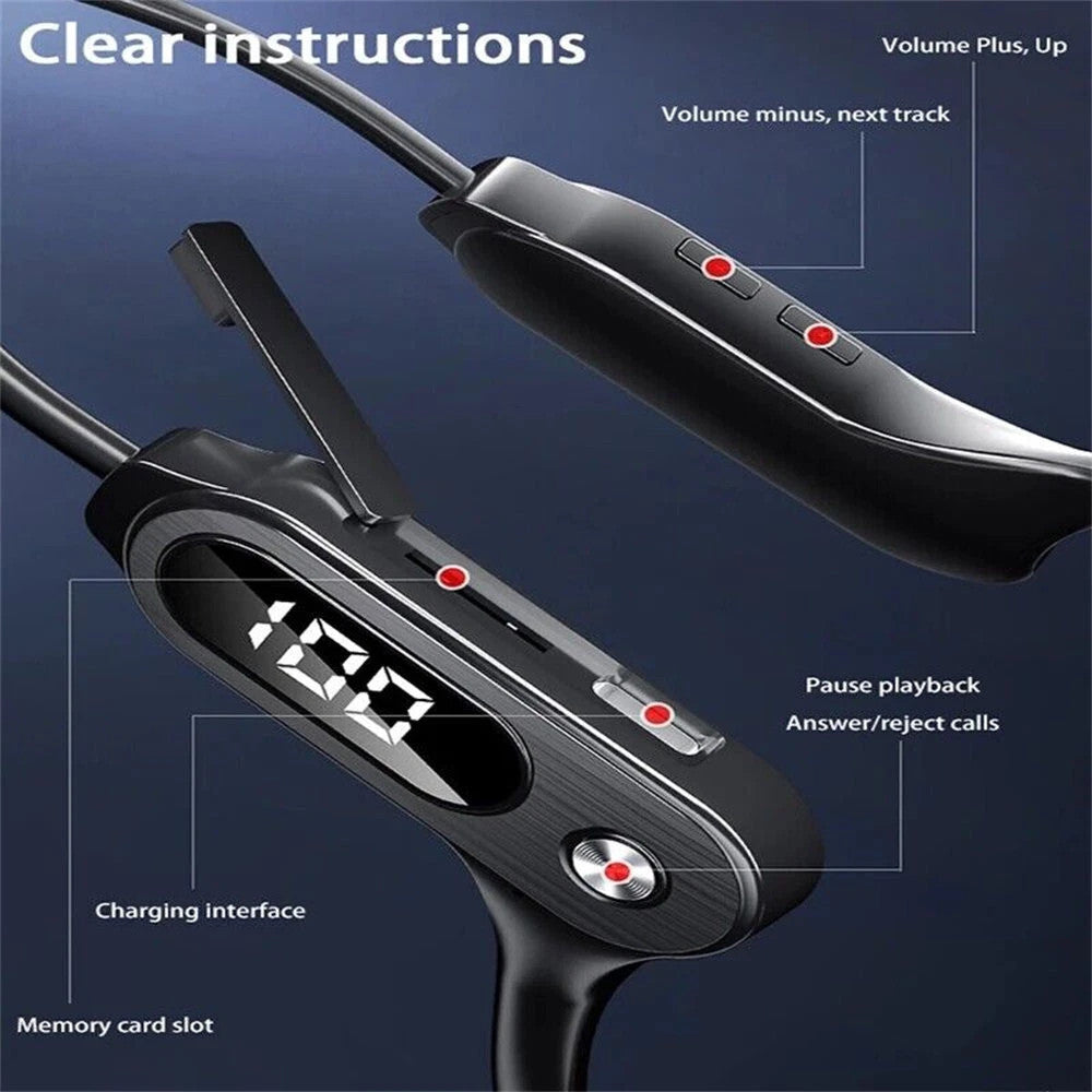 Bluetooth 5.3 Bone Conduction Headphones Wireless Outdoor Sport Headset Earbuds