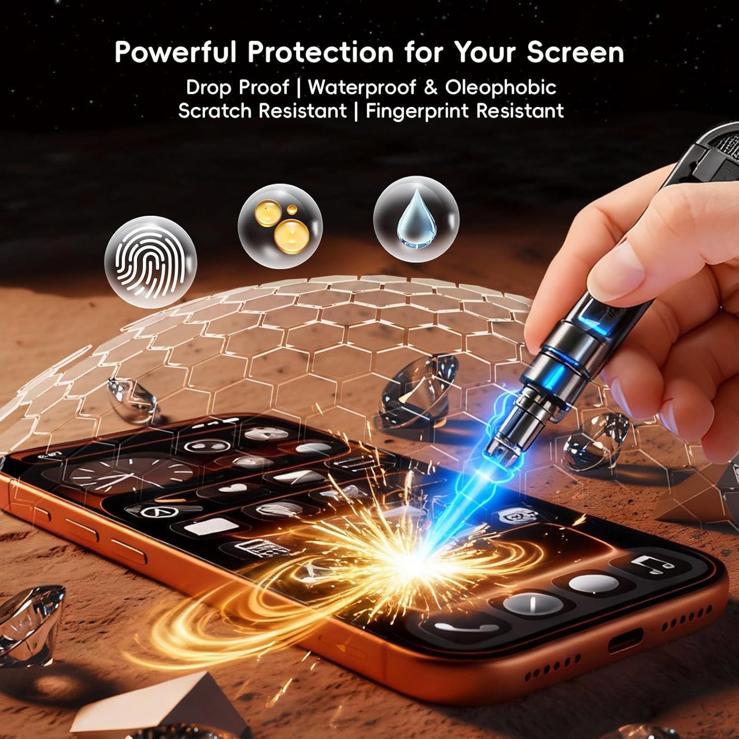2+1 Pack for Iphone 17 Pro Max Screen Protector with Camera Lens Protector Full