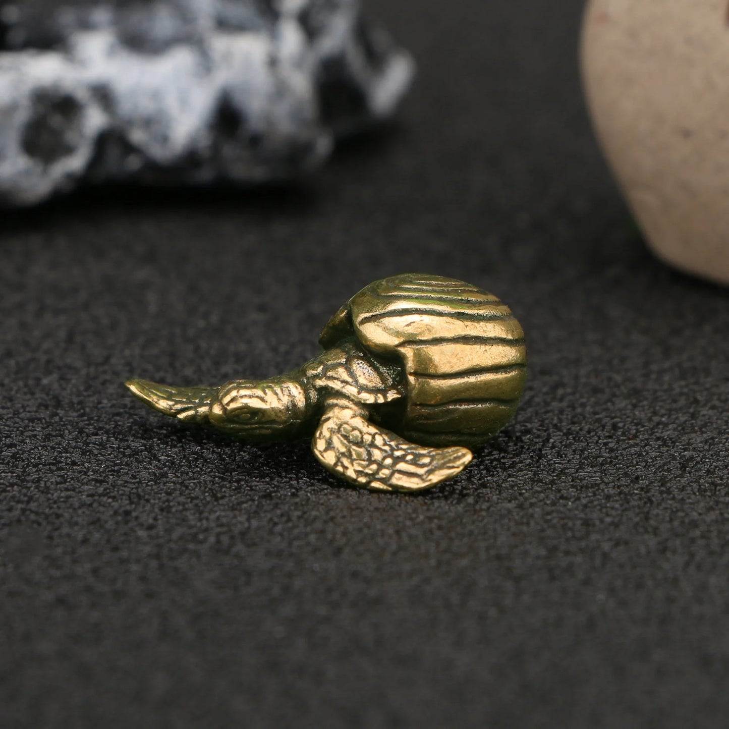 Brass Turtle Retro Style Cute Little Turtle Crafts Tea Pet Table Ornament