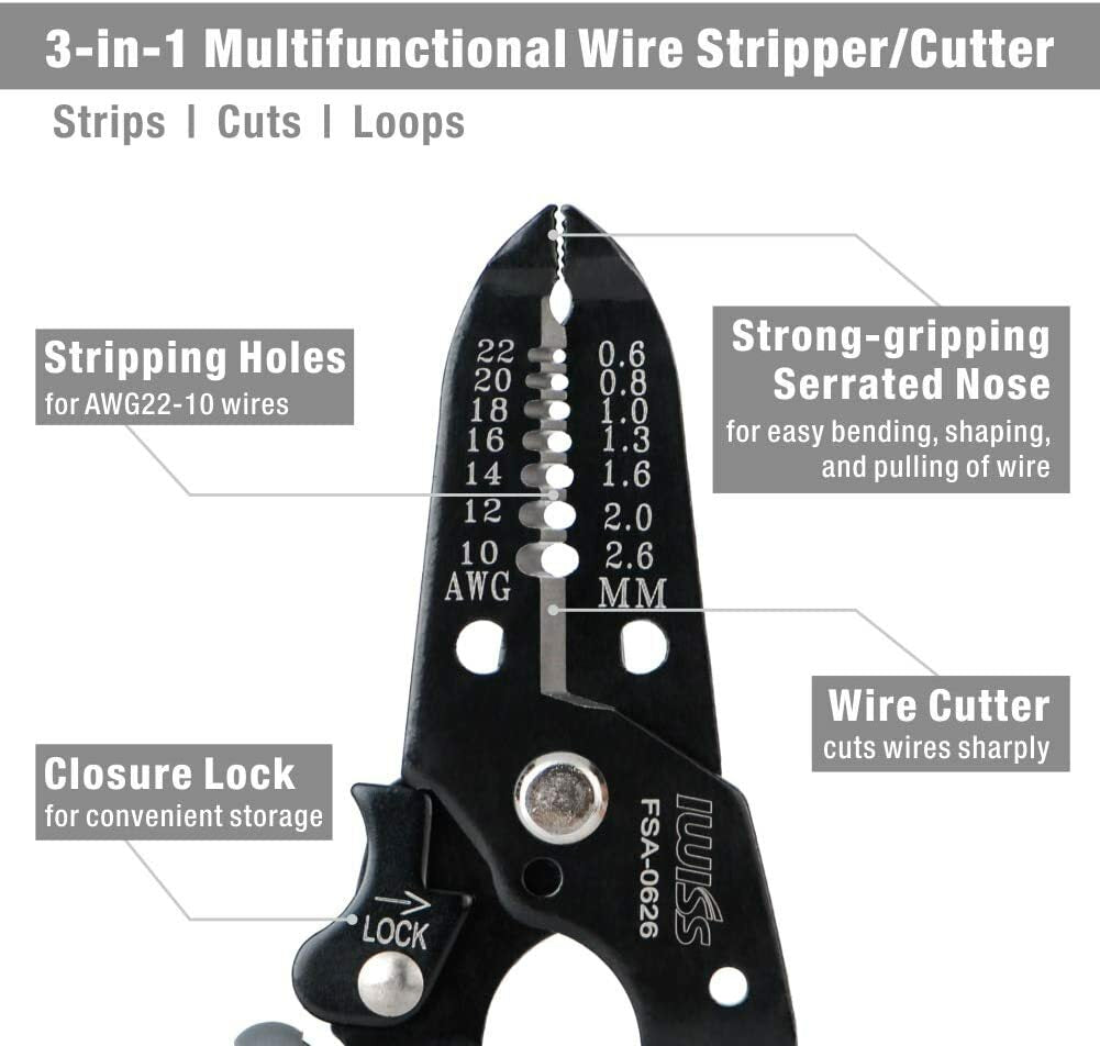 IWISS SN Series Quick Change Wire Crimper Tool Set Connectors Crimping Plier Kit