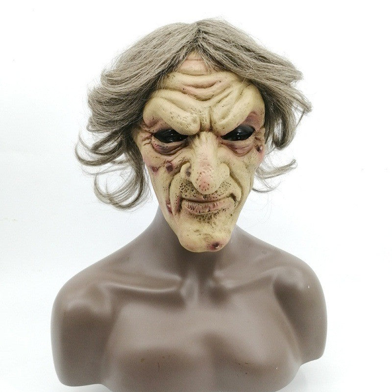 Halloween witch mask cosplay witch mask adult witch ghost party costume latex
