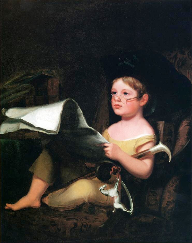 Dream-art Oil painting child reading Juvenile-Ambition--Sully-oil-painting