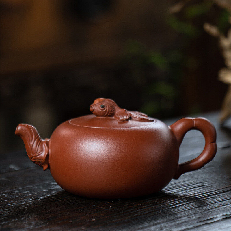 Handmade Tea Pot Real Yixing Zisha Dahongpao Clay Boutique Pot 9 Infuser Holes