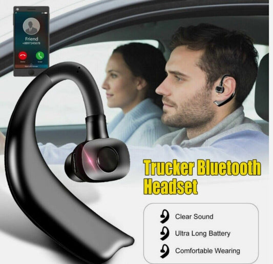 Trucker Wireless Headset Bluetooth 5.1 Earpiece Dual Mic Earbud Noise Cancelling