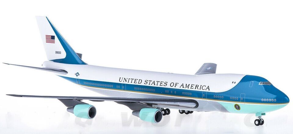 1:200 35CM Hogan USAF BOEING 747-200 Plane Airplane ABS Plastic Aircraft Model