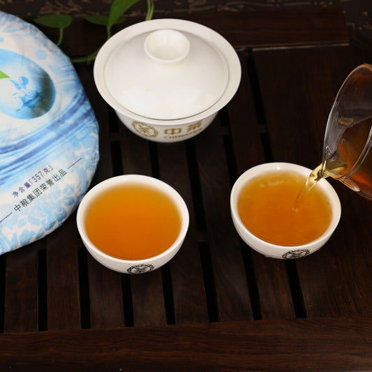 2015 CHINATEA ZHEN PIN Blue Mark LAN Yin Pu erh Tea Cake,RAW Pu'er Puer tee,357g