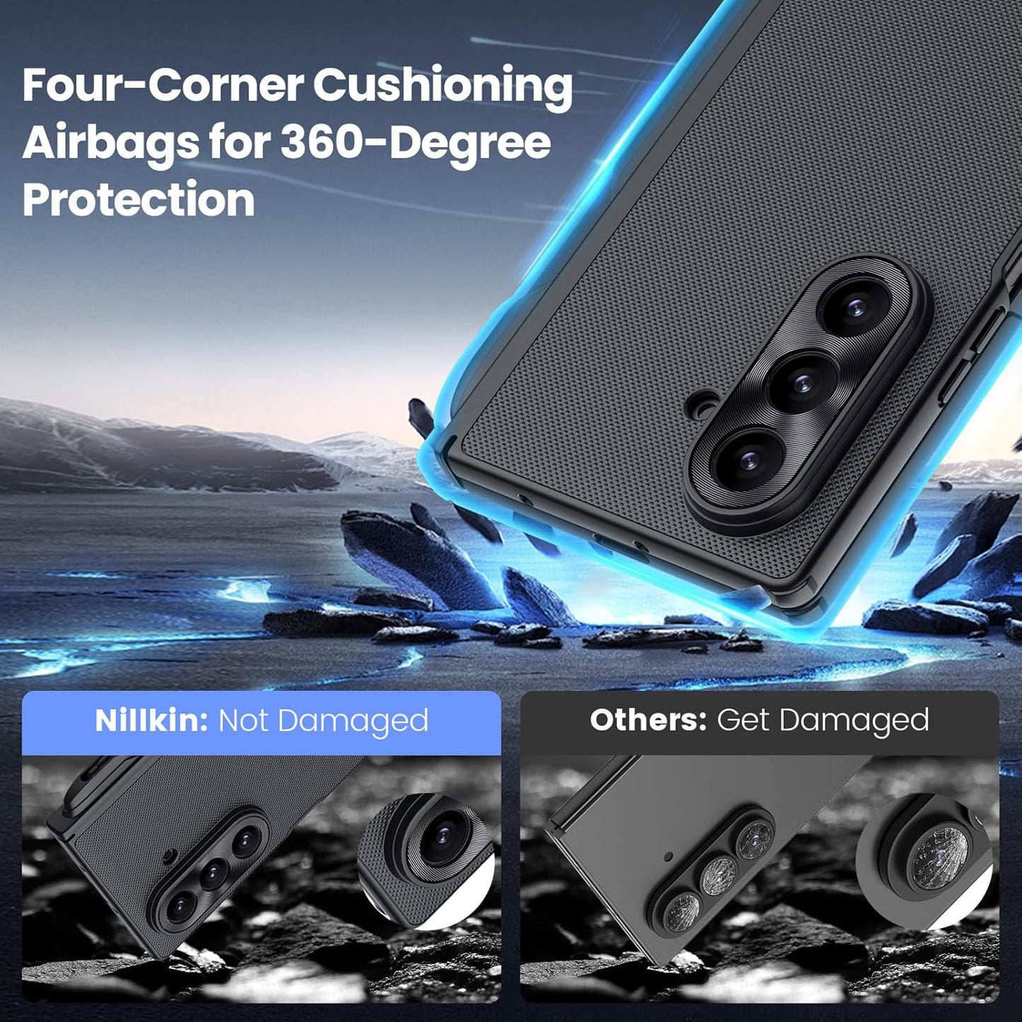 Frosted Shield Samsung Galaxy Z Fold 7 Magnetic Case, with S Pen Holder & Pen &