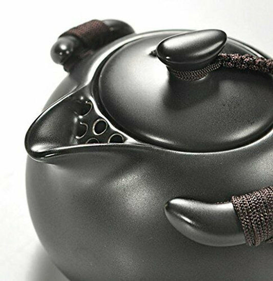 Portable Ceramic Kungfu Tea Set Chinese Style Handmade Teapot and Teacups Travel
