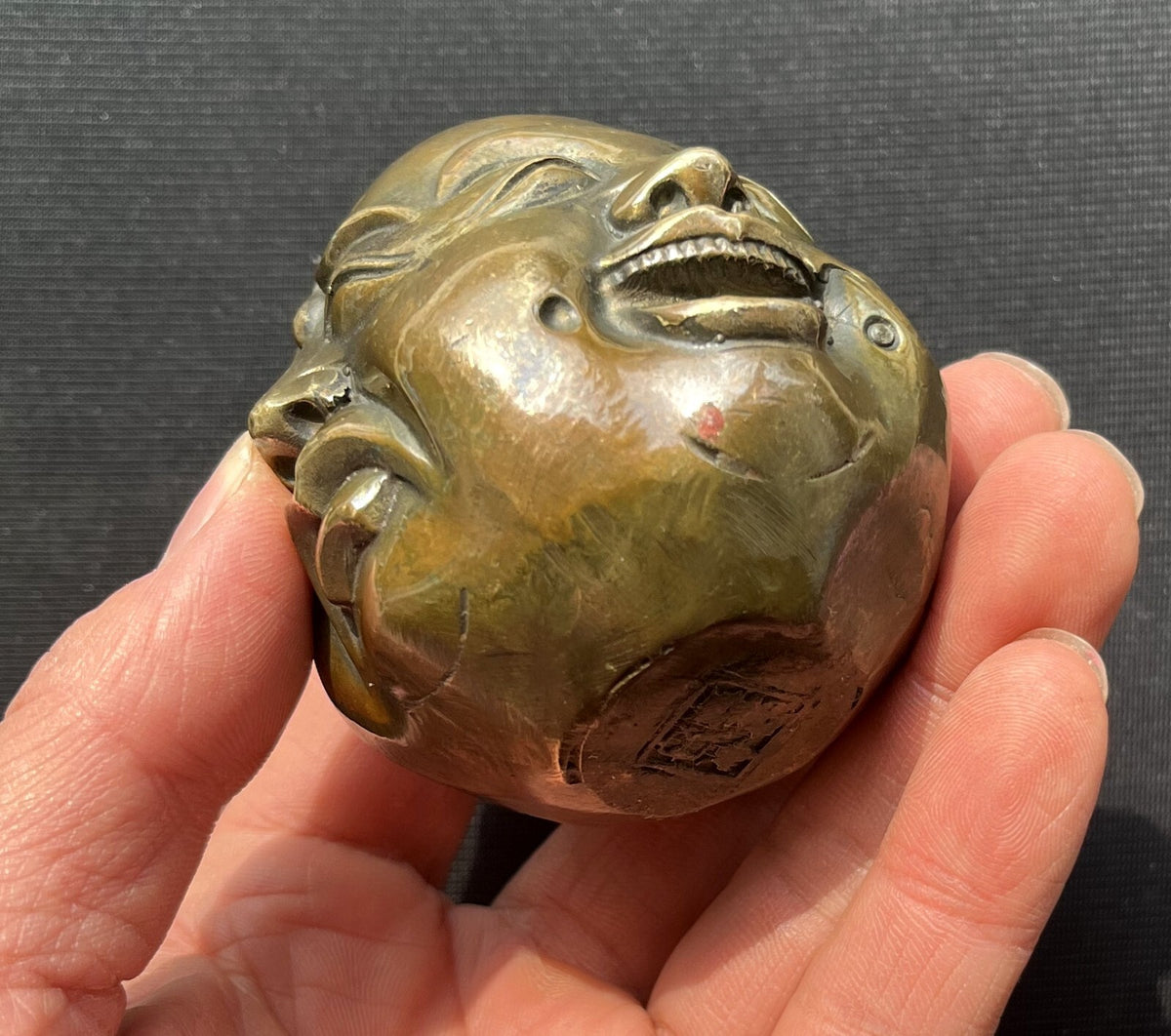 Solid Brass 4 Faced Buddha Statue Pleasure Anger Sorrow Joy Zen Decor