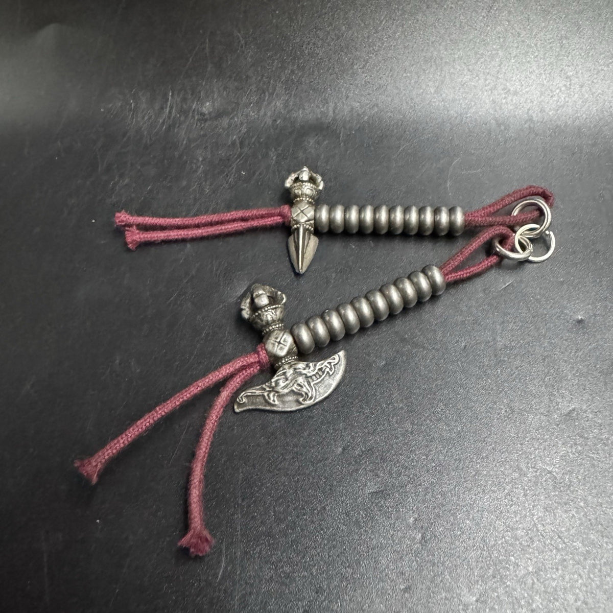 Tibetan Iron Vajra Axe Pendant Mala Counter Buddhist Accessory