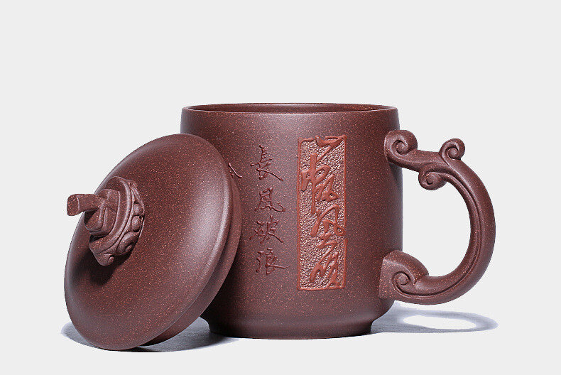 Full Handmade Office Cup With Handle Lid Health Care Real Yixing Zisha Tea Mug
