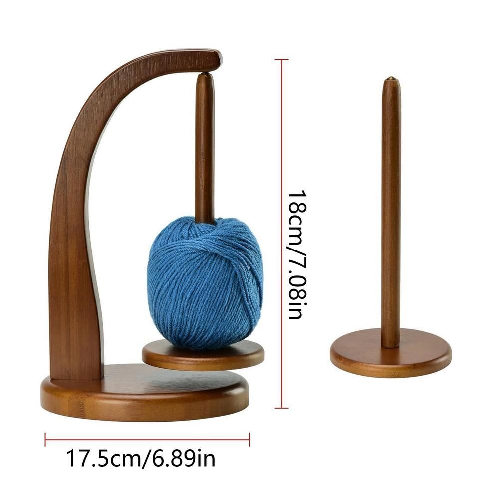 Crochet Yarn Holder Wooden Ball Winder Rotating Magnetic Spinning Knitting Tools