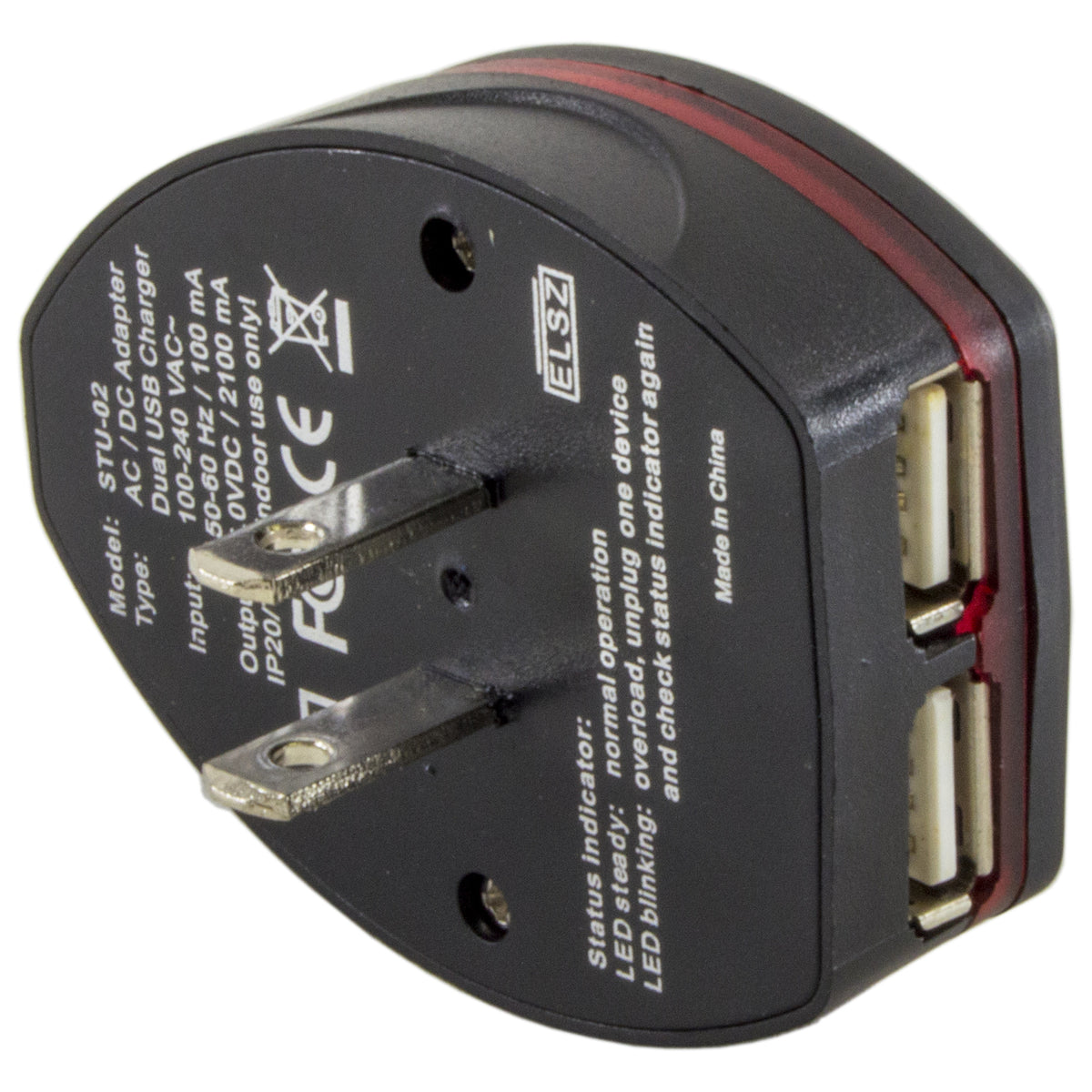 Travel Adapter USA, UK, EU, AUS/CNY Charger Power Plug Converter + 2 USB Ports