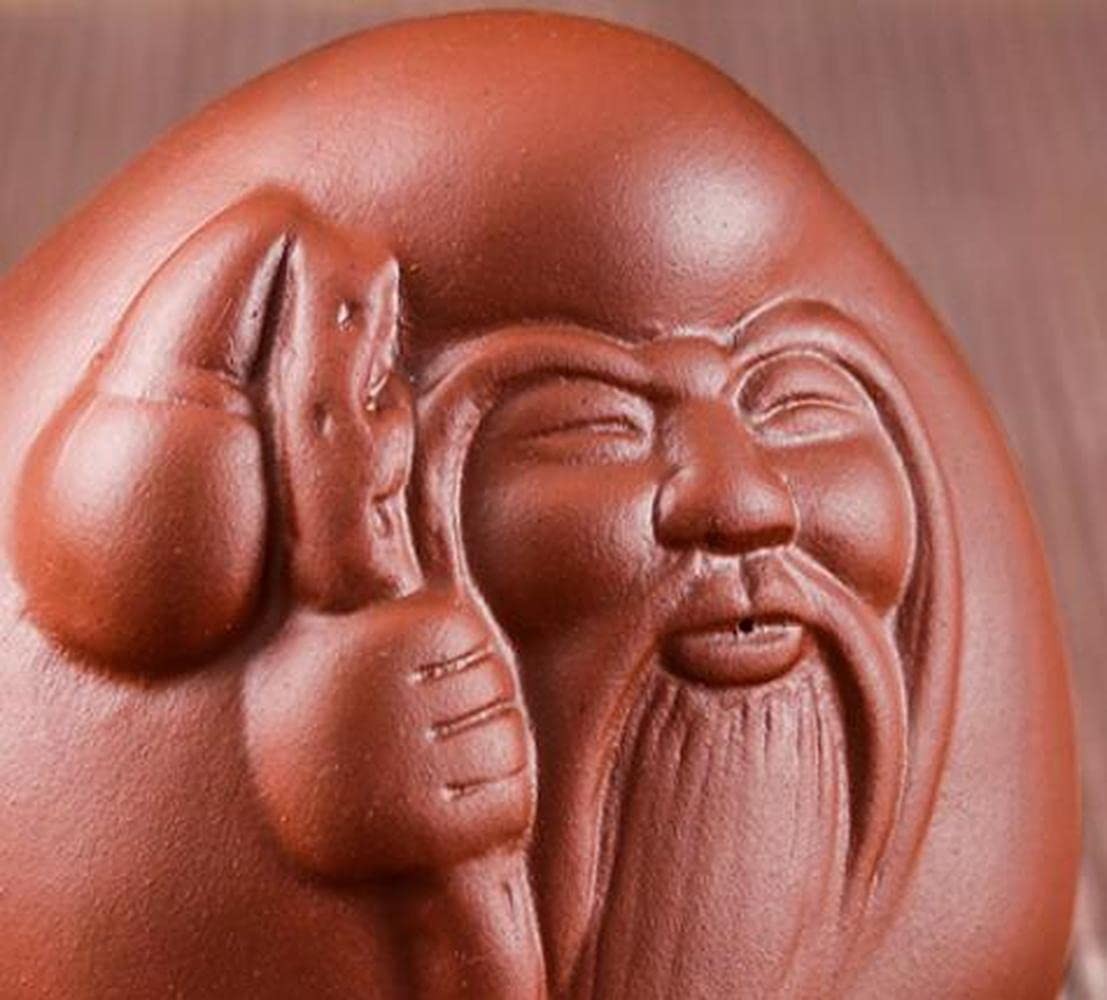 5.8cm Purple Clay Tea Pet Creative Laughing Buddha Statue Home Decor